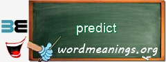 WordMeaning blackboard for predict